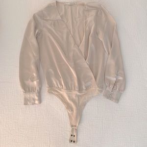 Abercrombie Long Sleeve Satin Bodysuit